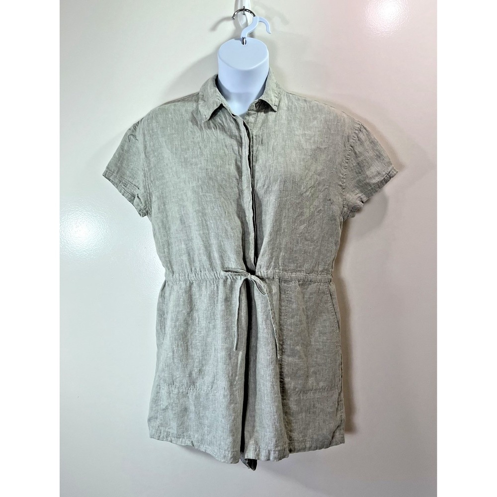 C&C California Womens Linen Jumpsuit Romper XL Minimalist Resort Preppy Vacation